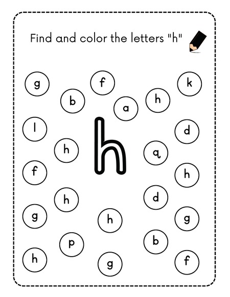 Find and Color the Letters - H