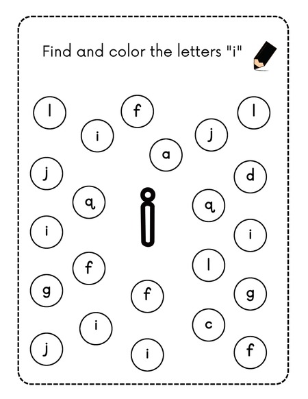 Find and Color the Letters - I
