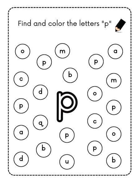 Find and Color the Letters - P