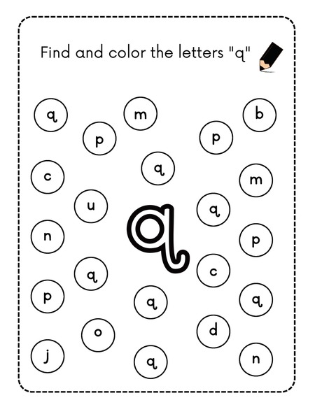 Find and Color the Letters - Q