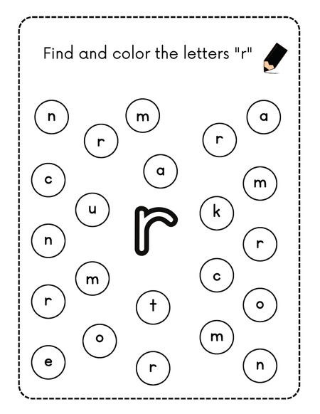 Find and Color the Letters - R