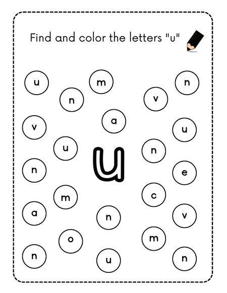 Find and Color the Letters - U