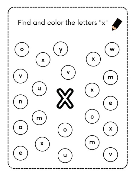 Find and Color the Letters - X