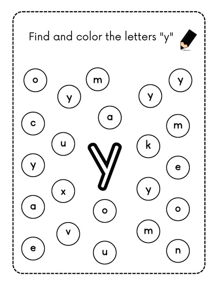 Find and Color the Letters - Y