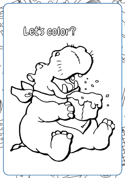 Let's Color - Hippo