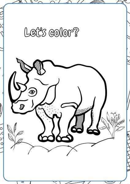 Let's Color - Rhinoceros