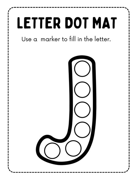Letter Dot Mat - Letter J