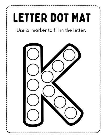 Letter Dot Mat - Letter K