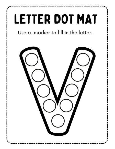 Letter Dot Mat - Letter V
