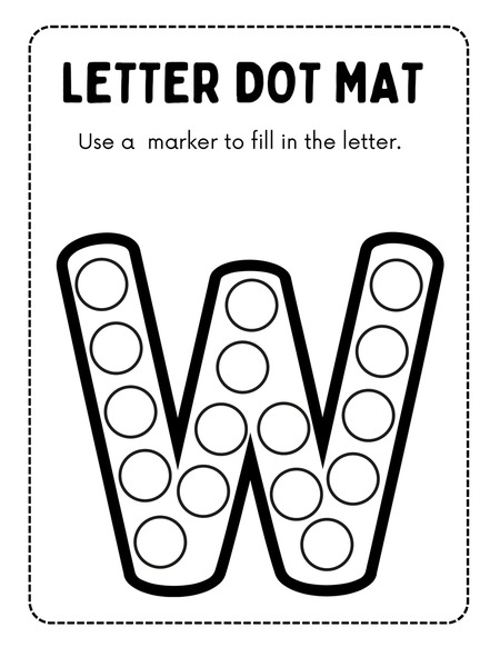 Letter Dot Mat - Letter W