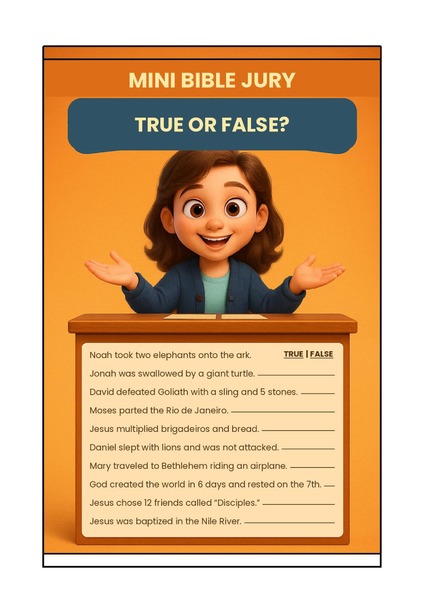 Mini Bible Jury - True or False