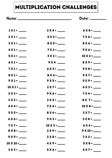 Multiplication Challenges