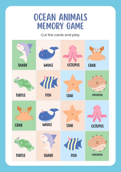 Ocean Animals - Memory Game