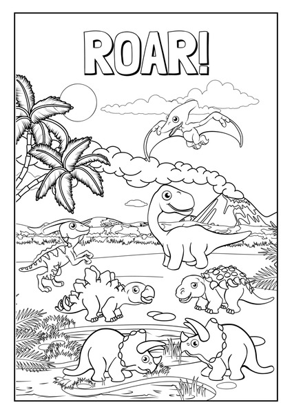 Roar! Coloring Dinosaurs