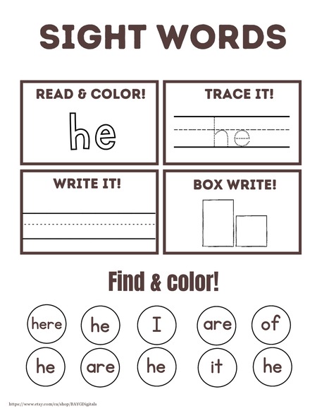 Sight Word Practice v.4