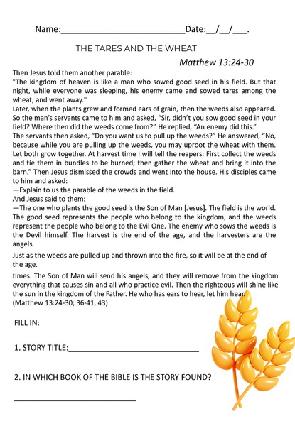 The Tares and the Wheat