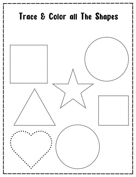 Trace & Color All the Shapes