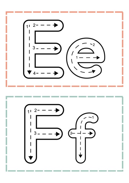 Trace the Letters - E & F