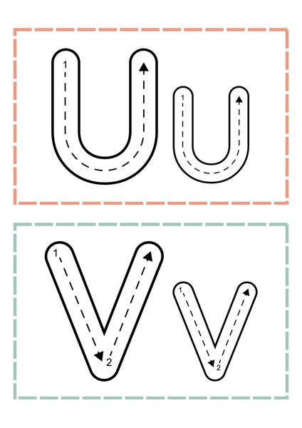 Trace the Letters - U & V