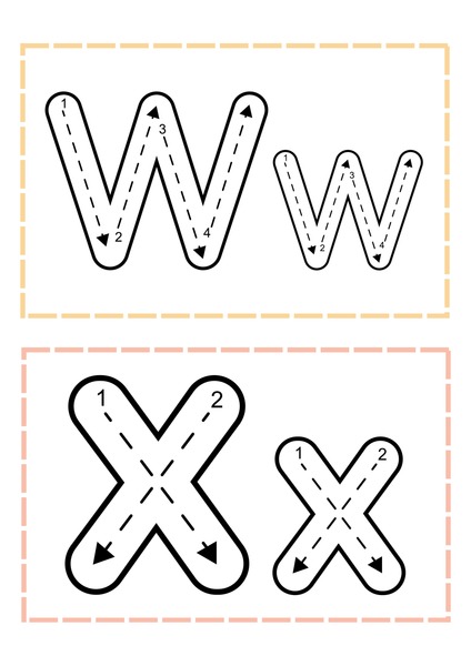 Trace the Letters - W & X