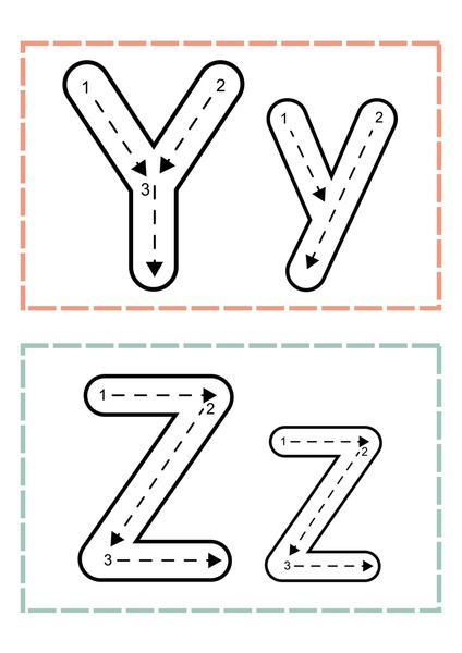Trace the Letters - Y & Z