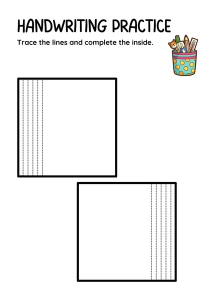 Trace the Lines and Complete the Inside