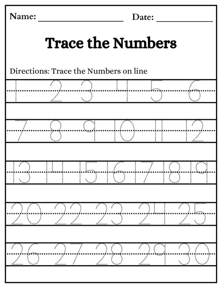 Trace the Numbers