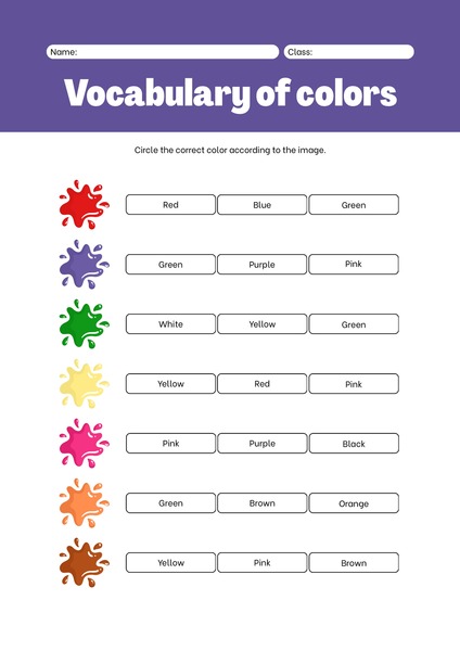 Vocabulary of Colors